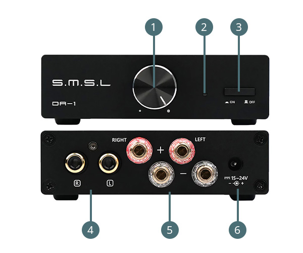 SMSL DA-1 Amplificateur Stéréo Class D TPA3118 2x65W 4Ω